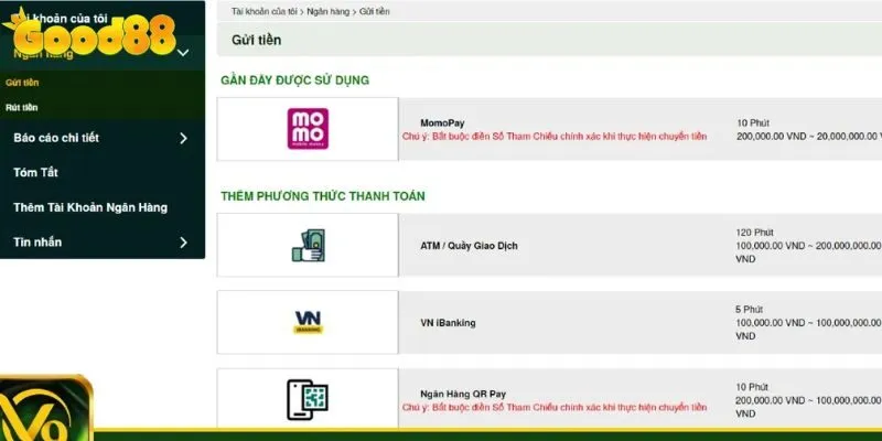 Điều kiện cần đáp ứng để thực hiện giao dịch tại Good88