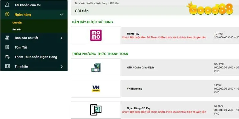 Hướng dẫn cách rút tiền Good88 với thẻ cào điện thoại